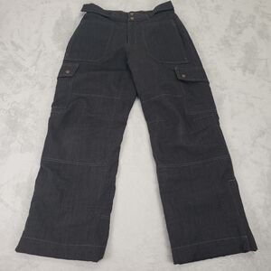 Lands' End Youth 14 Boys Girls Grey Snowpants Cargo Pockets Winter‎ Adjustable
